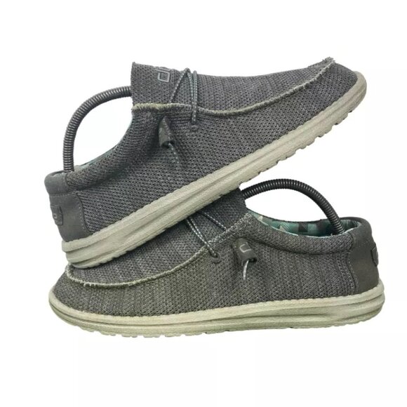 Hey Dude Wally Sox Charcoal Gray Slip On Boat Casual Shoes Mens Size 9 - Picture 3 of 7